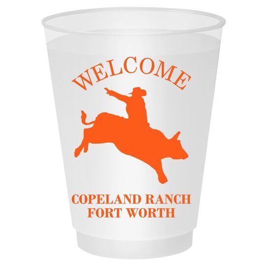 Bull Rider Silhouette Shatterproof Cups